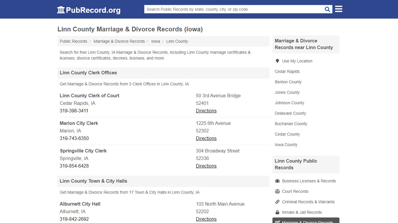 Linn County Marriage & Divorce Records (Iowa)